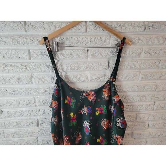 Christmas Looney Tunes Women Top 3X Plus Camisole Green Keyhole Tweety NOV28XE - Picture 3 of 8